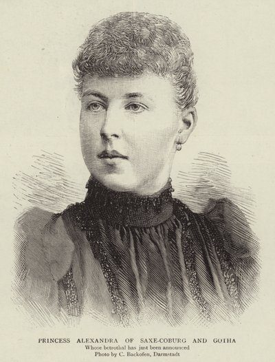 Princesse Alexandra de Saxe-Cobourg et Gotha (gravure) - English School