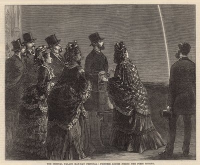 La princesse Louise tirant la première fusée - English School