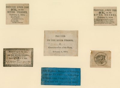 Souvenirs imprimés de la foire sur la glace de 1814 - English School