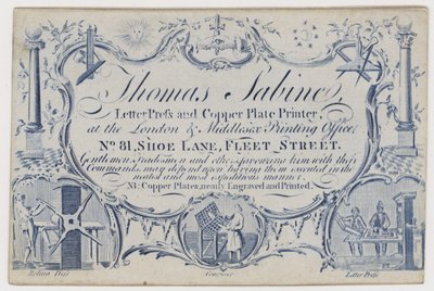 Imprimeur, Thomas Sabine, carte de visite - English School