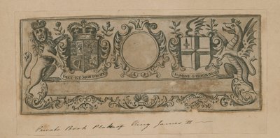 Ex-libris privé du roi Jacques II - English School