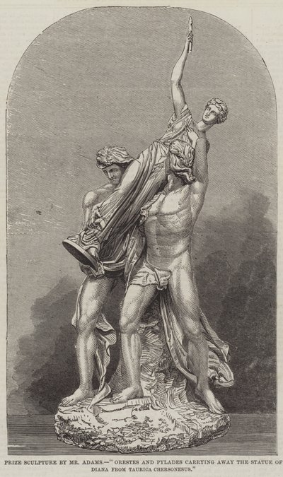 Sculpture primée par M. Adams, "Oreste et Pylade emportant la statue de Diane de Taurica Chersonesus" - English School