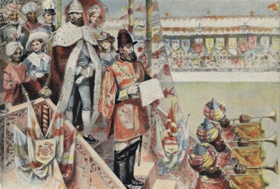 Proclamation de la reine Victoria comme impératrice des Indes - English School