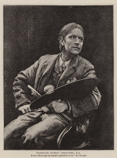Professeur Hubert Herkomer, RA (lithographie) - English School