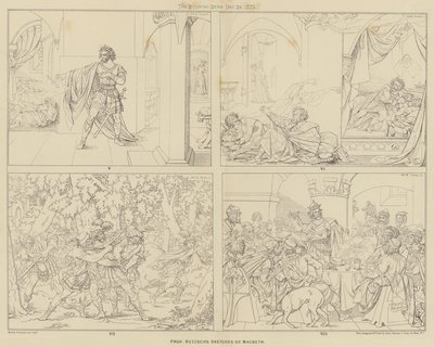Esquisses du professeur Retzsch de Macbeth (gravure) - English School