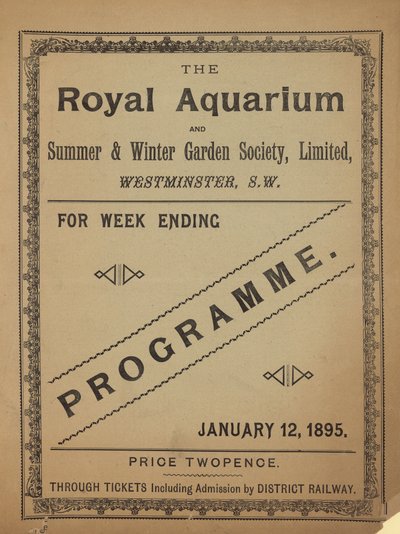 Programme pour le Royal Aquarium - English School