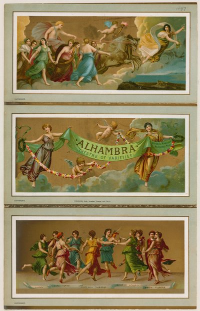 Dépliant promotionnel pour le Théâtre de Variétés Alhambra, Londres - English School