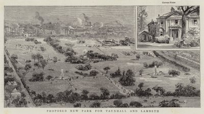 Nouveau parc proposé pour Vauxhall et Lambeth (gravure) - English School