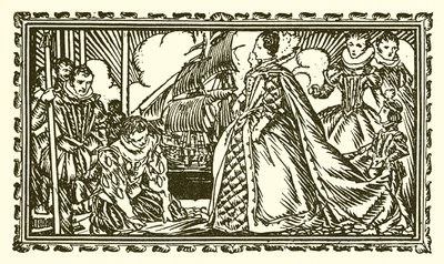 Reine Élisabeth I et Sir Walter Raleigh - English School