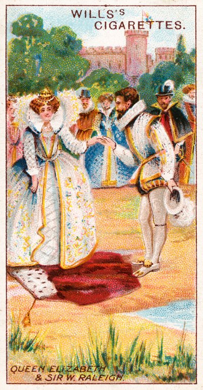 Reine Elizabeth et Sir Walter Raleigh - English School