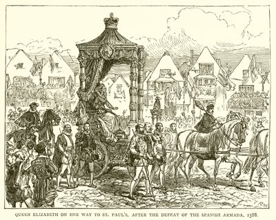 La Reine Élisabeth en route vers St. Paul après la défaite de l