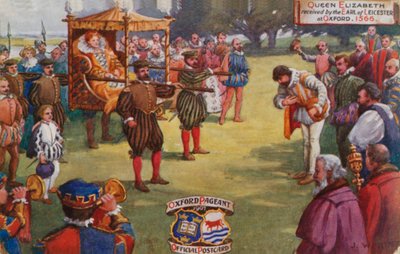 La reine Élisabeth reçue par le comte de Leicester à Oxford, 1566 - English School