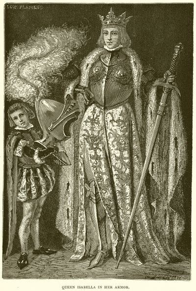 La reine Isabelle en armure - English School
