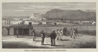 Quetta, au Baloutchistan, récemment occupée par les troupes britanniques (gravure) - English School