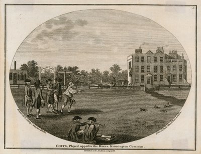 Jeu de palets en 1788, joué en face des Horns, Kennington Common - English School
