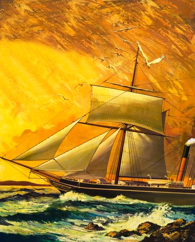 RMS Dane arrivant dans la baie de la Table - English School