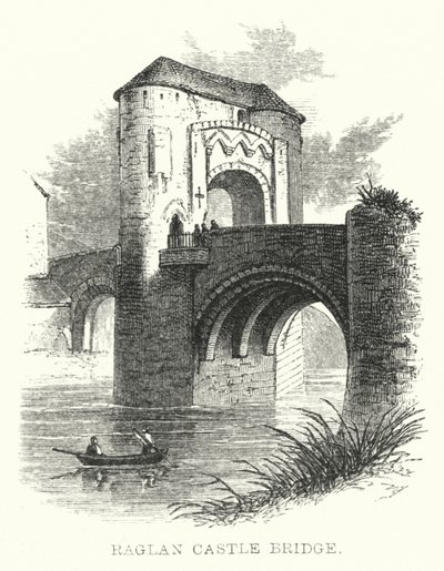 Pont du château de Raglan (gravure) - English School