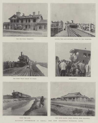Entreprise ferroviaire en Chine, la nouvelle ligne Shanghai-Woosung (gravure) - English School