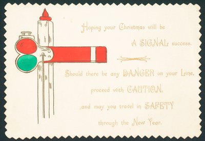 Sémaphore ferroviaire, carte de Noël - English School