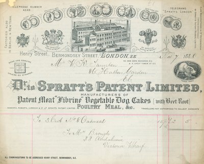 Reçu pour Dr Spratts Patent Limited - English School