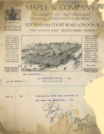 Reçu pour Maple & Company Ltd - English School