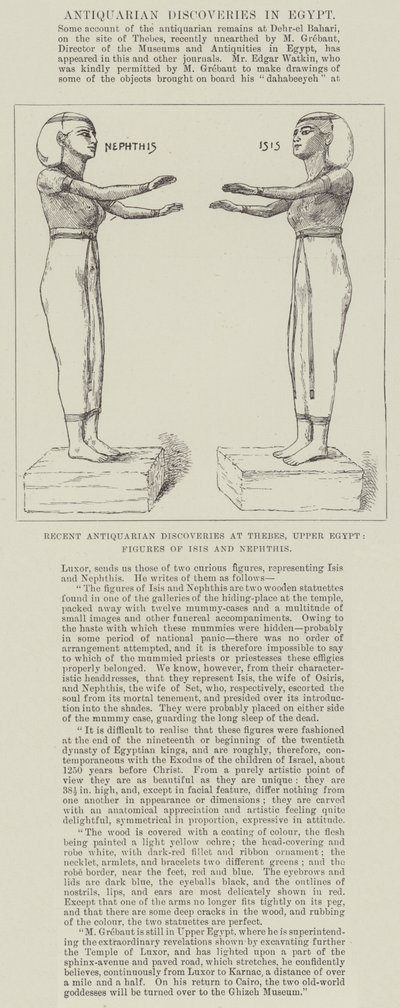 Récentes découvertes antiquaires à Thèbes, Haute-Égypte, figures d