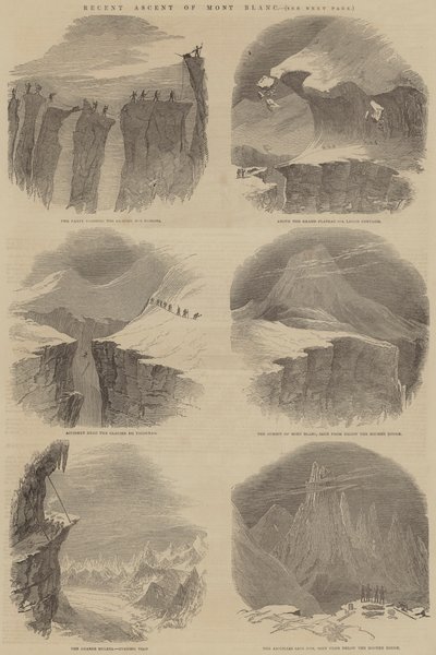 Ascension récente du Mont Blanc (gravure) - English School