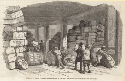 Réception, par Messieurs Cuthbert, Paternoster Row, de pansements, etc., pour les blessés à Scutari - English School
