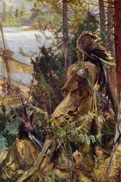 Indiens rouges regardant l
