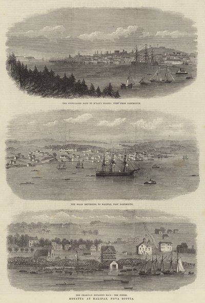 Régate à Halifax, Nouvelle-Écosse (gravure) - English School