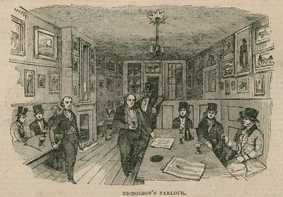 Salon de Renton Nicholson, Garricks Head Hotel, Bow Street, Londres - English School