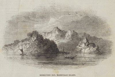 Baie de la Résolution, Île des Marquises (gravure) - English School