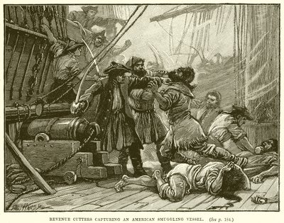 Coupeurs de revenus capturant un navire de contrebande américain - English School