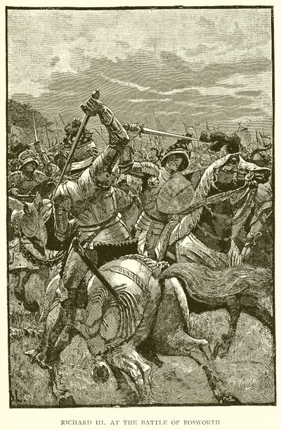 Richard III à la bataille de Bosworth - English School