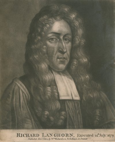 Richard Langhorn, exécuté le 14 juillet 1679 - English School