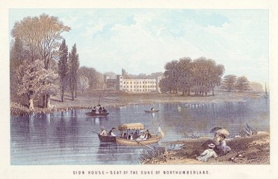 Rivière Thames : Sion House, résidence du Duc de Northumberland - English School