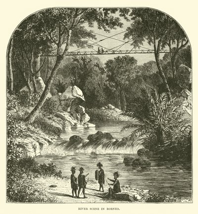 Scène fluviale à Bornéo - English School