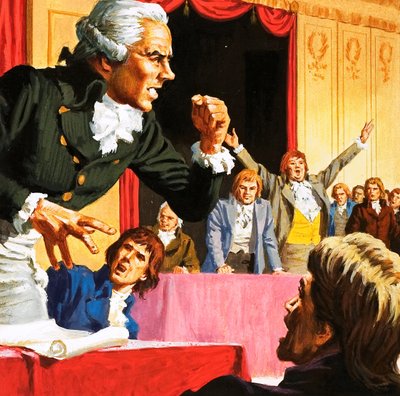 Robespierre parlant au nom des affamés de Paris - English School