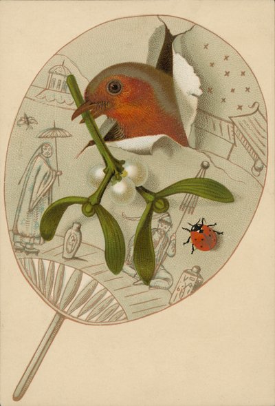 Merle et gui (chromolitho) - English School