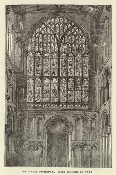 Cathédrale de Rochester, fenêtre ouest de la nef - English School