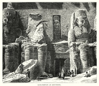 Temples rupestres à Abousimbel (gravure) - English School