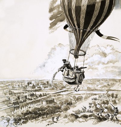 Rolier et Bezier envoyés avec un message par ballon pendant la Première Guerre mondiale - English School