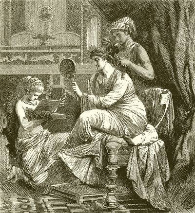 Dame romaine à sa toilette - English School