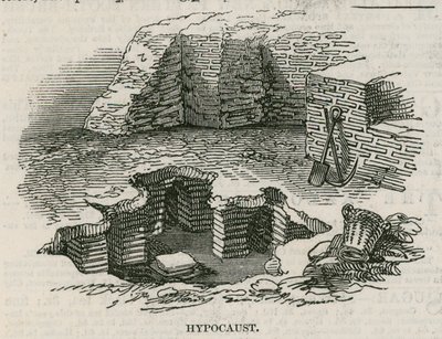 Villa romaine découverte à Lower Thames Street, Londres : Hypocauste - English School