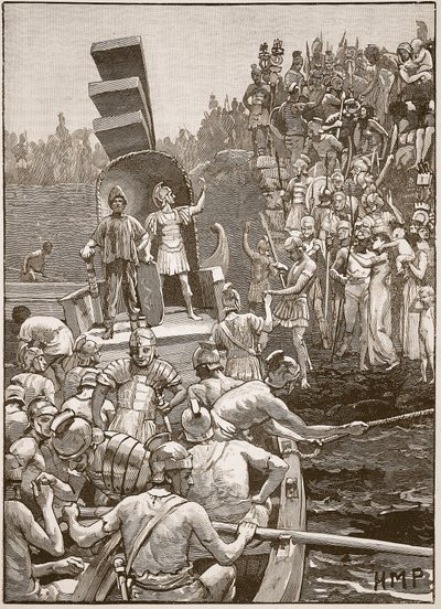 Les soldats romains quittant la Bretagne, illustration de Cassells Illustrated History of England - English School