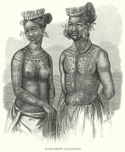 Les insulaires de Romanzoff (gravure) - English School