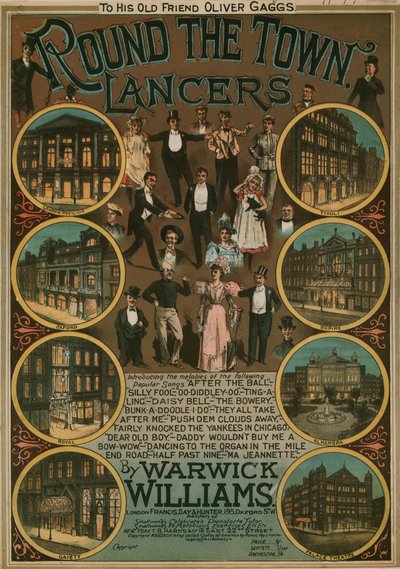 Round the Town Lancers par Warwick Williams; partition musicale - English School