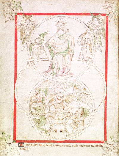 La Chute de Lucifer, du Psautier de la Reine Marie, c.1310-20 - English School