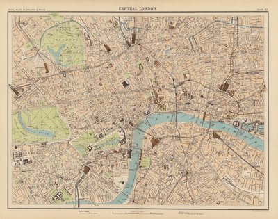 Atlas royal, vers 1900 : Londres central - English School