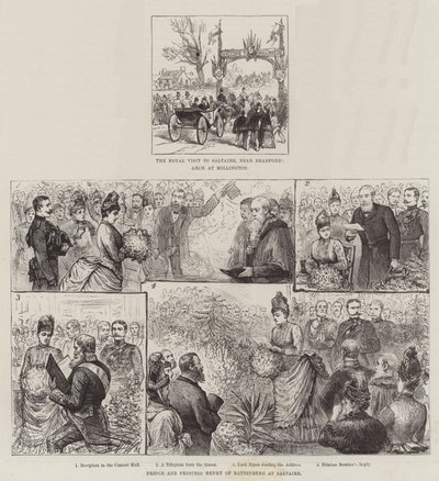 Visite royale à Saltaire (gravure) - English School